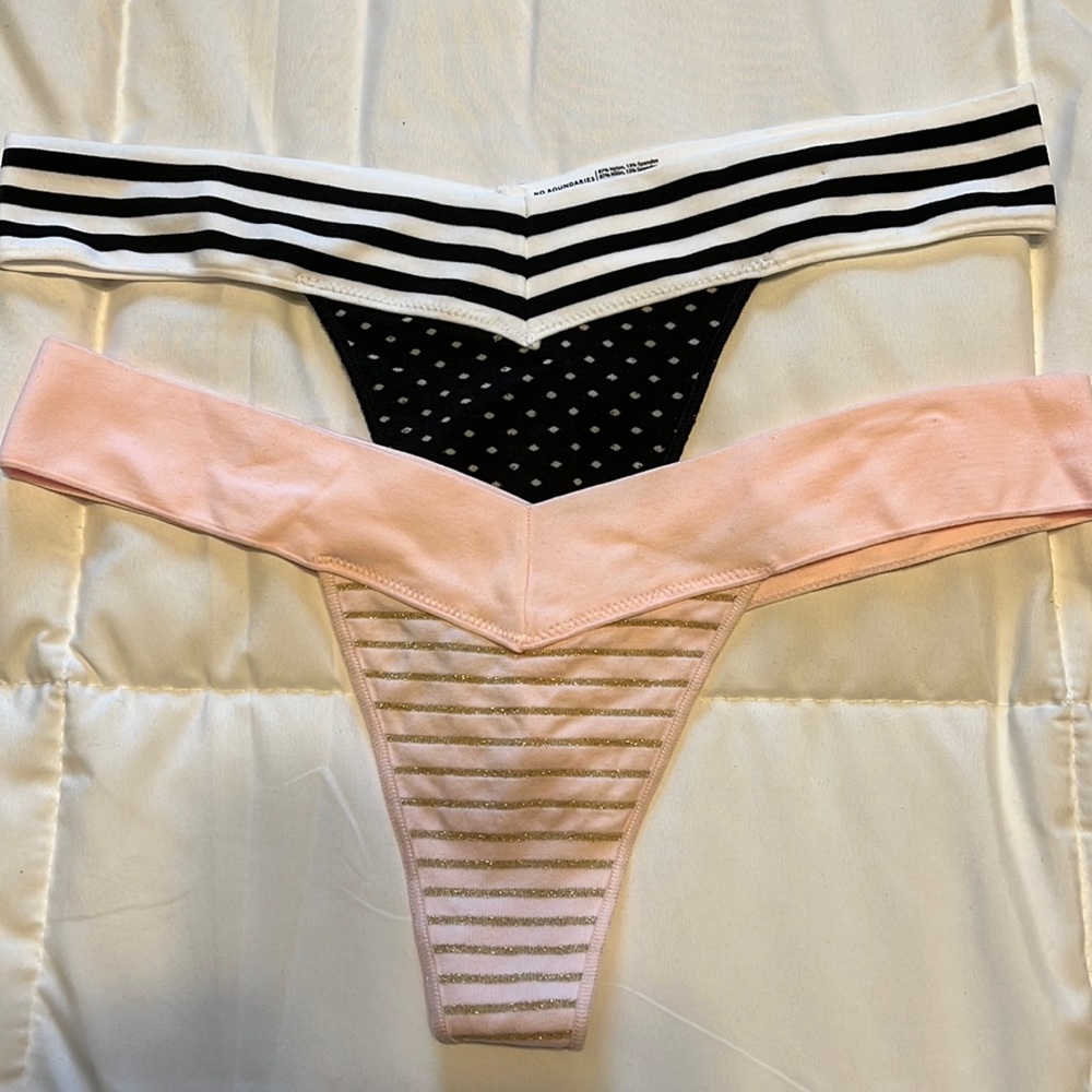 Two pairs of thong panties size medium